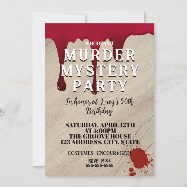 Murder Mystery Dinner Invitation – Bloody Whodunit (Devant)