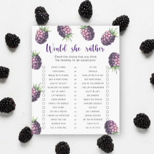 Mûre / Jeu de Baby Shower: Préférerait-Elle Plutôt