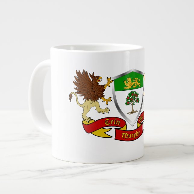 Murphy Irish Coat of Arms Shield Jumbo Mug (Devant gauche)