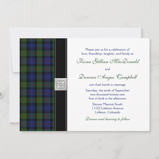 Murray d'Atholl Tartan Faire-part de mariage (Devant)