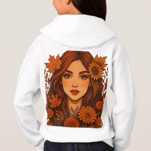 Muse d'automne - Femme aux fleurs d'automne