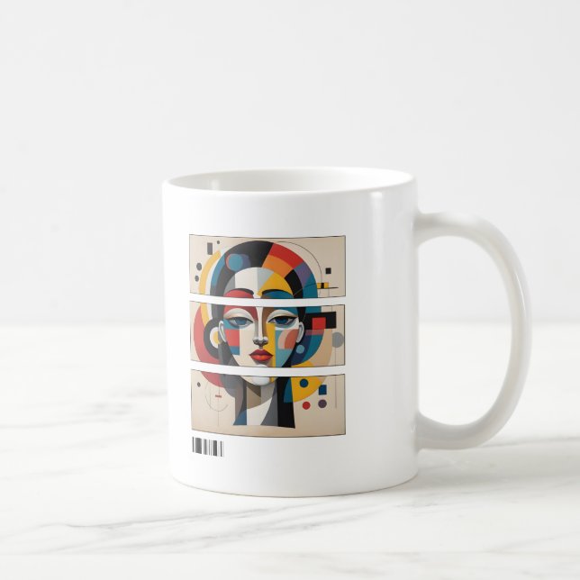 Muse Géométrique – Mug Visage Abstrait (Droite)