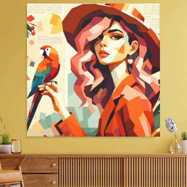 Muse tropicale avec impression sur toile de perroq (Insitu(Salon))