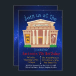 Musée Invitation de fête d'anniversaire<br><div class="desc">Idéal pour une escapade en voiture ou simplement un voyage amusant au Musée,  cette invitation de fête d'anniversaire est idéale pour un garçon ou une fille ! Doté d'un vieux musée funky avec dinosaure,  ciel nocturne et fontes amusantes. Musée dessiné à la main par McBooboos</div>