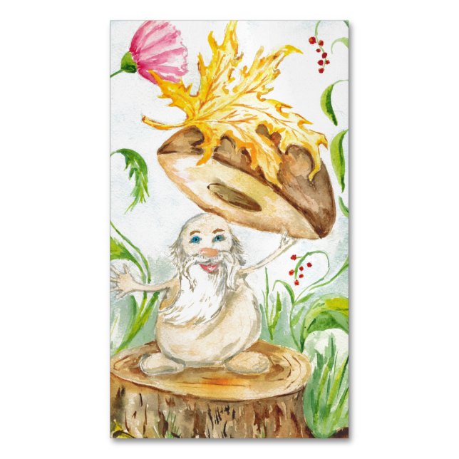 "Mushroom Boletus". Carte de visite magnétique (devant Vertical)