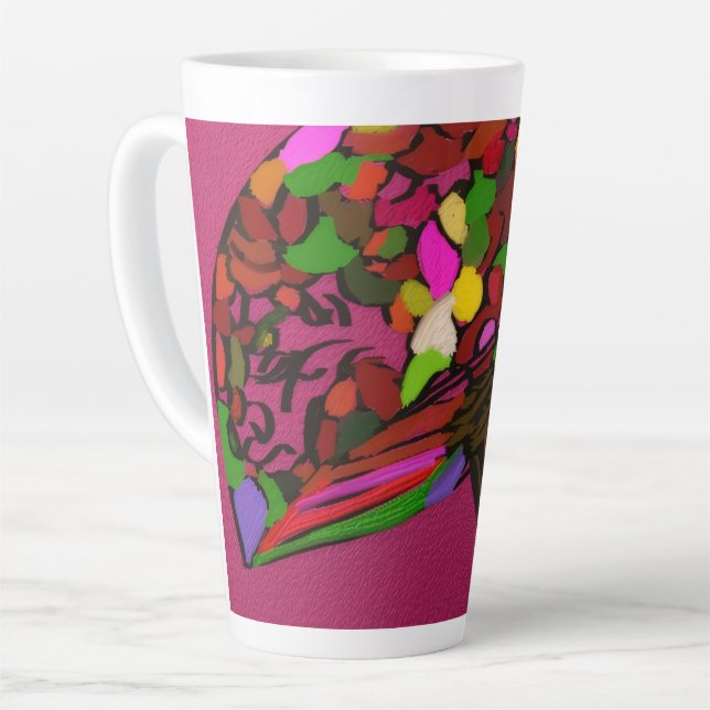 Mushroom Face Character Art Large Mug (Angle gauche)