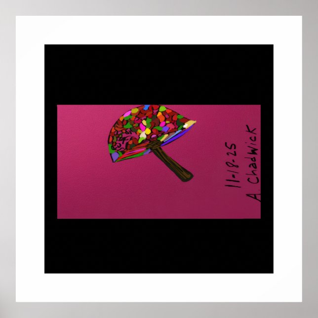 Mushroom Face Character Art Poster (Devant)