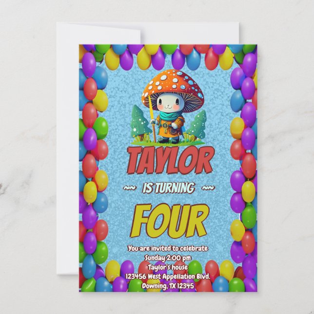 Mushroom Guardian Invitation d'anniversaire person (Devant)