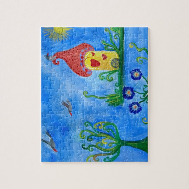 Mushroom House Puzzle avec boîte cadeau (Vertical)