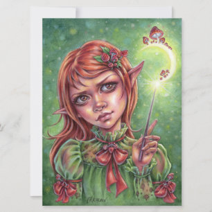 Mushroom Mood Art Card Elf Girl Magic Imaginaire