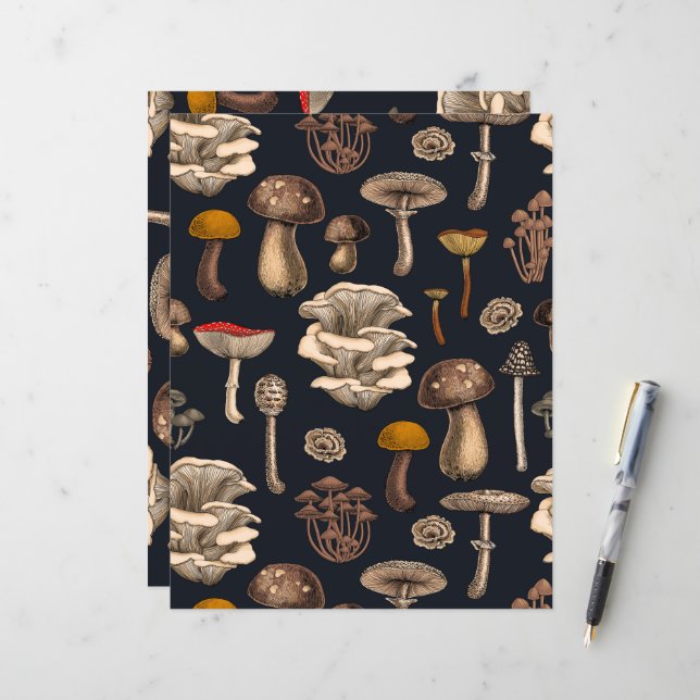 Mushrooms sauvages (Devant/Arrière en situation)