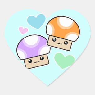 Mushy Puffs Champhroom Kawaii Stickers Coeur