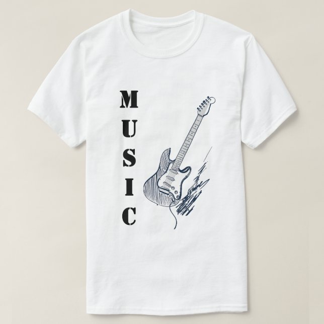 Music Lover Classic Guitar Tee – Casual T-Shirt (Design devant)