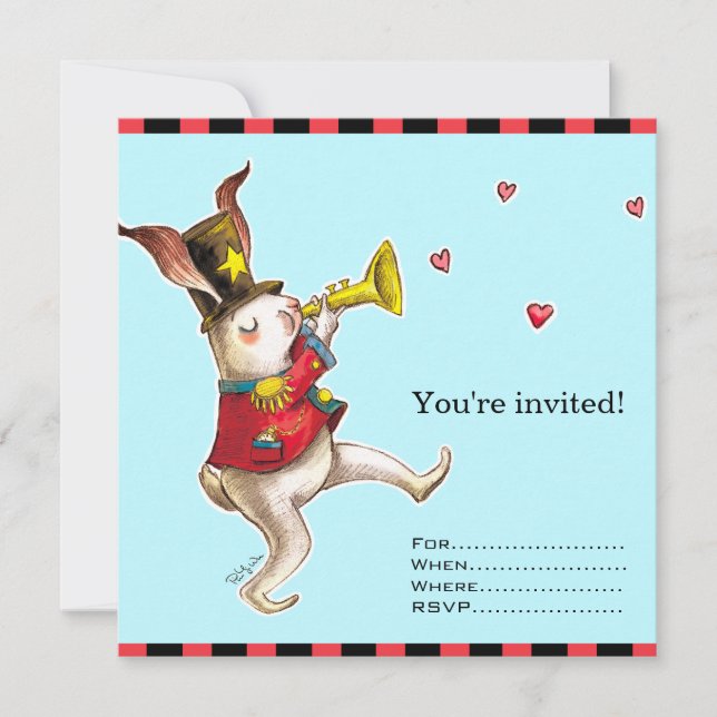Music Maker ! Carte d'invitation Rabbit (Devant)