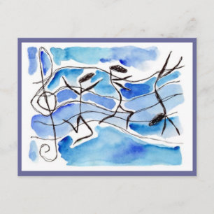 Music Note Danceurs Considérant Ou Fête INVITATION