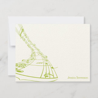 Music Notes Flat Note Card (vert)