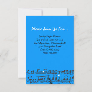 Music Notes Stars Carte de réception Bat mitzvah