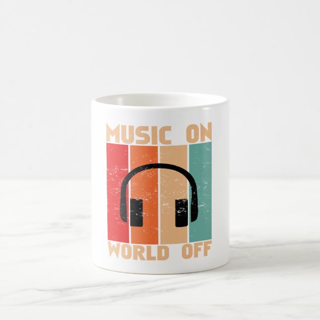 Music On World Off Coffee Mug (Centre)