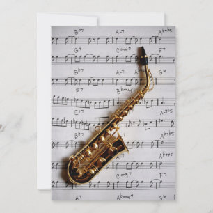 Music Party Saxophone Jazz Invitation personnalisé