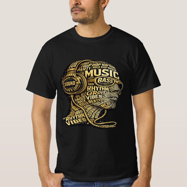 Music Rhythm Vibes Graphic T-Shirt for Men (Devant)