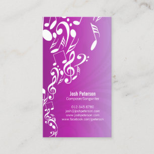 Musicien Carte de visite Notes flux ascendant