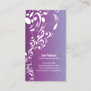 Musicien Carte de visite Notes flux ascendant