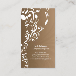 Musicien Carte de visite Notes flux ascendant