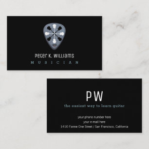 musicien de guitare carte de visite avec guitare p