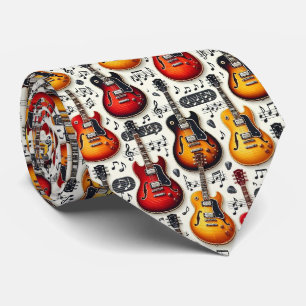 Musicien Faux Soie Cravate   Guitare Notes de Musi