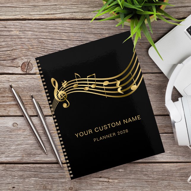 Musicien Gold Notes musicales Élégant Personnalisé (Créateur téléchargé)