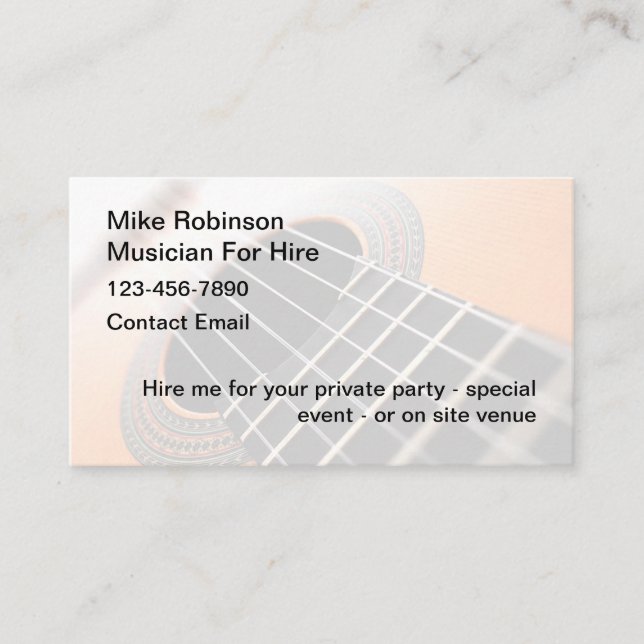Musicien Pour L'Embauche De Cartes de visite (Devant)