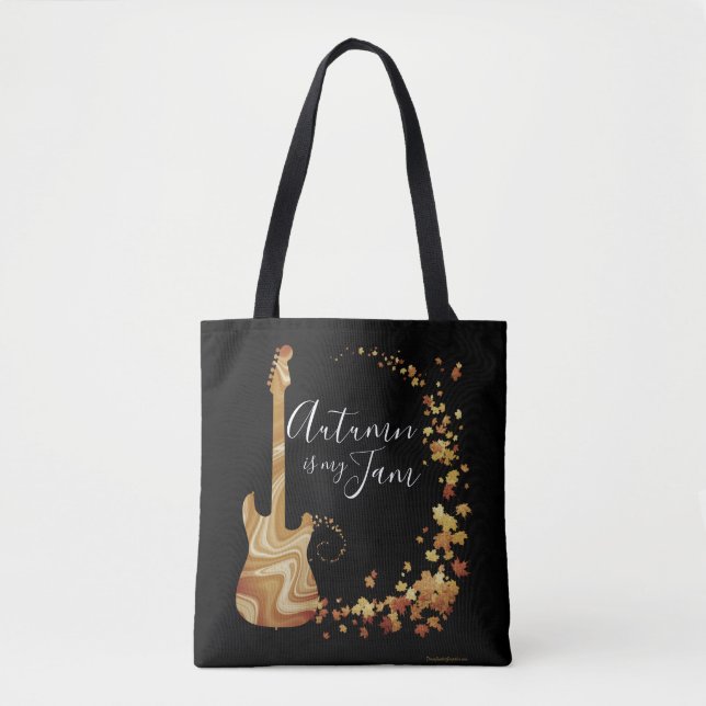 Musicien Sac Guitare Automne Est Mon Musique Musiq (Devant)