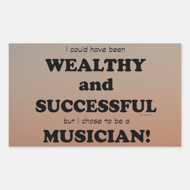 Musicien Wealthy & Réussite Sticker Rectangulaire (Devant)