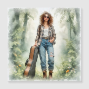 Musicienne nomade dans la forêt enchantée