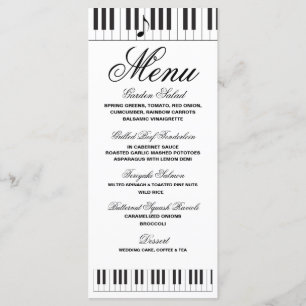 Musiciens créatifs Piano Keys Menu Mariage