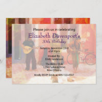 Musiciens de rue jouant ensemble Invitation d'anni