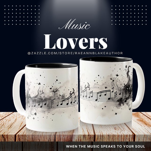 Musique Aquarelle Encre Céramique Mug (Créateur téléchargé)