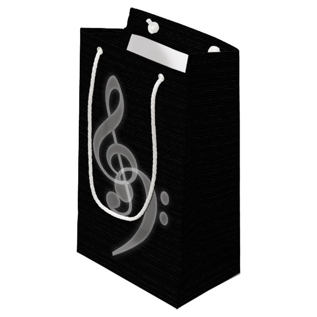 Musique - Arbre et Basse Clef Petit sac cadeau (Devant Angle)