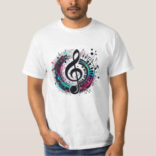 Musique arc-en-ciel masculin Note T-shirt futurist