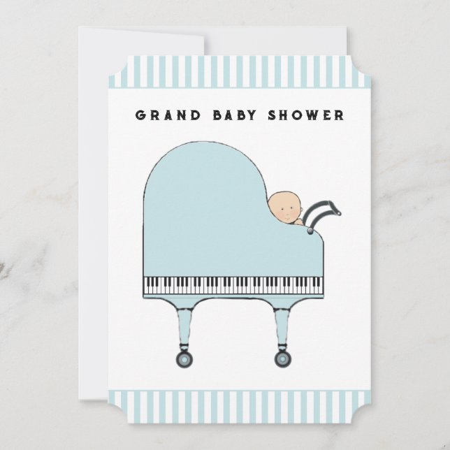 Musique baby shower Invitations thématiques (Devant)