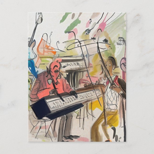 Musique - Carte de postale d'art abstrait (Devant)