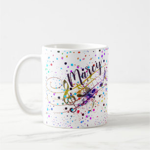 Musique colorée personnalisée Splatter Café Mug