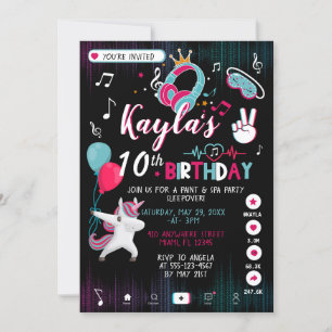Musique Dance Party Anniversaire Invitation