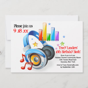 Musique De Mon Headphones Party Invitation