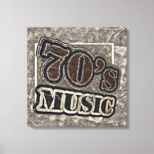 Musique des années 70 vintage - Toile enveloppée