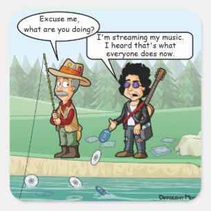 Musique Diffusant Funny Pun 20 Stickers Carrés