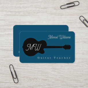 Musique Enseignant Carte de visite bleu avec noir.