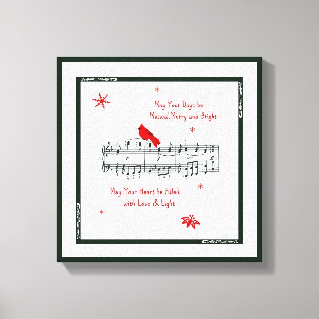 Musique et toile cardinale rouge Imprimer (Recto)