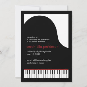 Musique Grand Grand Piano Faire-part de graduation