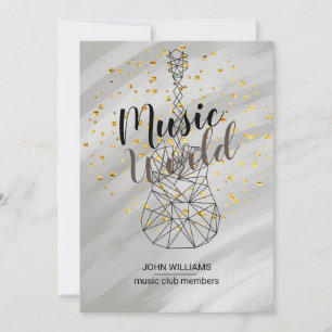 Musique Guitare Merci Aquarelle Nature Gris